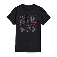 Novelty Mens Crew Neck Short Sleeve Regular Fit Snoopy Graphic T-Shirt