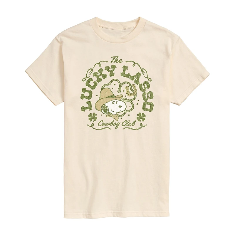 Novelty Mens Crew Neck Short Sleeve Regular Fit Snoopy Graphic T-Shirt