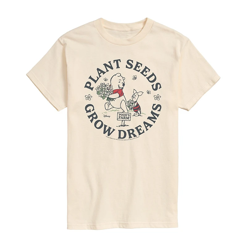 Novelty Mens Crew Neck Short Sleeve Regular Fit Winnie The Pooh Graphic T-Shirt