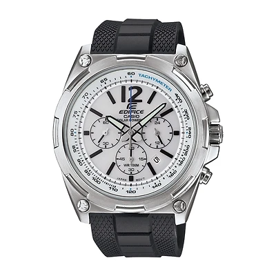 Casio® Edifice Mens White Dial Black Resin Strap Solar Watch EFR545SB-7BV