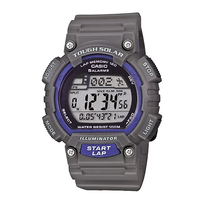 Casio® Mens Gray Resin Strap Solar Sport Watch STLS100H-8AV