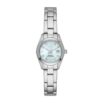 Relic By Fossil Tyla Womens Crystal Accent Silver Tone Stainless Steel Bracelet Watch Zr12617