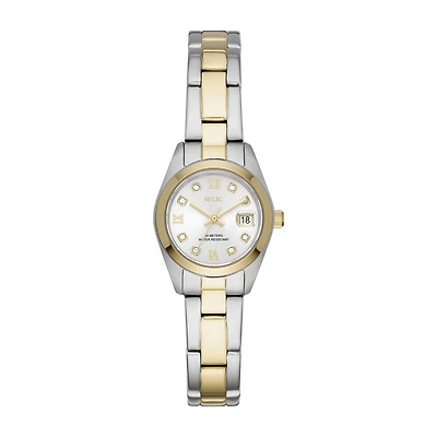 Relic By Fossil Tyla Womens Crystal Accent Two Tone Stainless Steel Bracelet Watch Zr12620