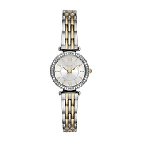 Relic By Fossil Kimberly Womens Crystal Accent Two Tone Bracelet Watch Zr34593