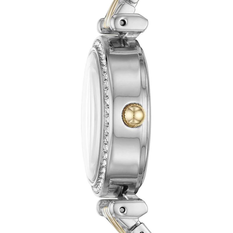 Relic By Fossil Kimberly Womens Crystal Accent Two Tone Bracelet Watch Zr34593