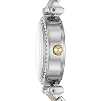 Relic By Fossil Kimberly Womens Crystal Accent Two Tone Bracelet Watch Zr34593