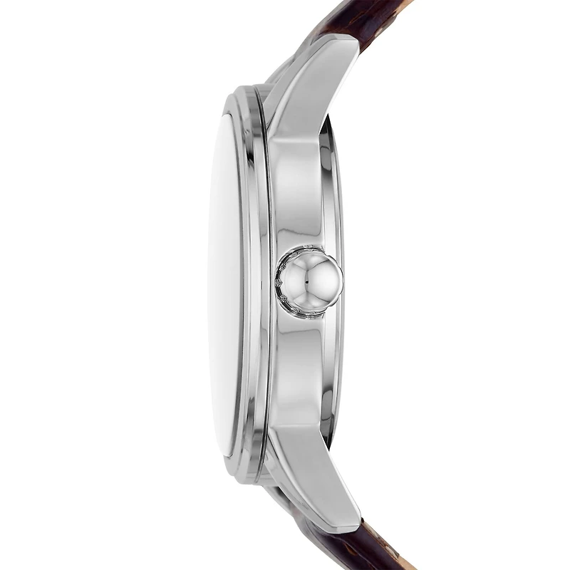 Relic By Fossil Myles Mens Brown Leather Strap Watch Zr77325