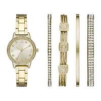 Ladies Womens Gold Tone 5-pc. Watch Boxed Set Fmdjset064