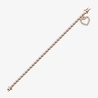 Sparkle Allure Womens Natural Diamond Accent Heart 7.25 Inch Tennis Bracelet