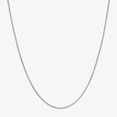 Made Italy Sterling Silver Solid Box Chain Necklace