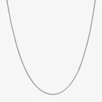 Made Italy Sterling Silver Solid Box Chain Necklace