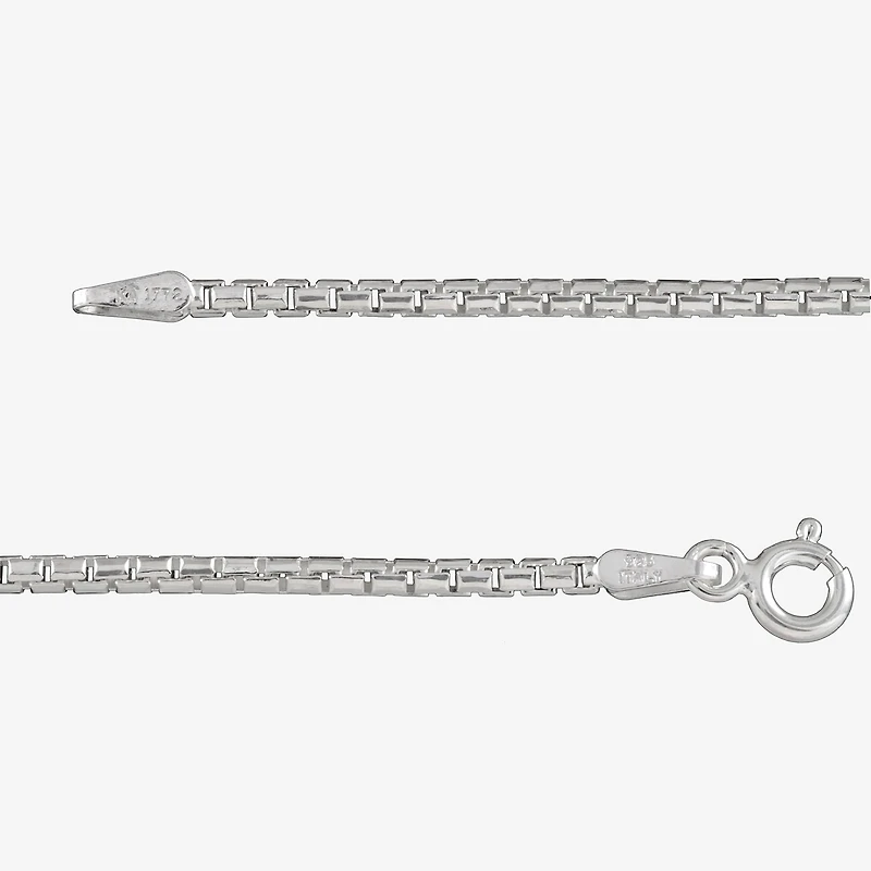Made in Italy Womens Sterling Silver 30 Inch Box Chain Necklace