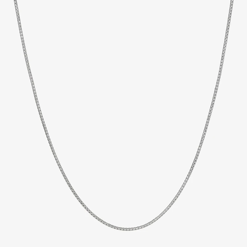 Made in Italy Womens Sterling Silver 30 Inch Box Chain Necklace