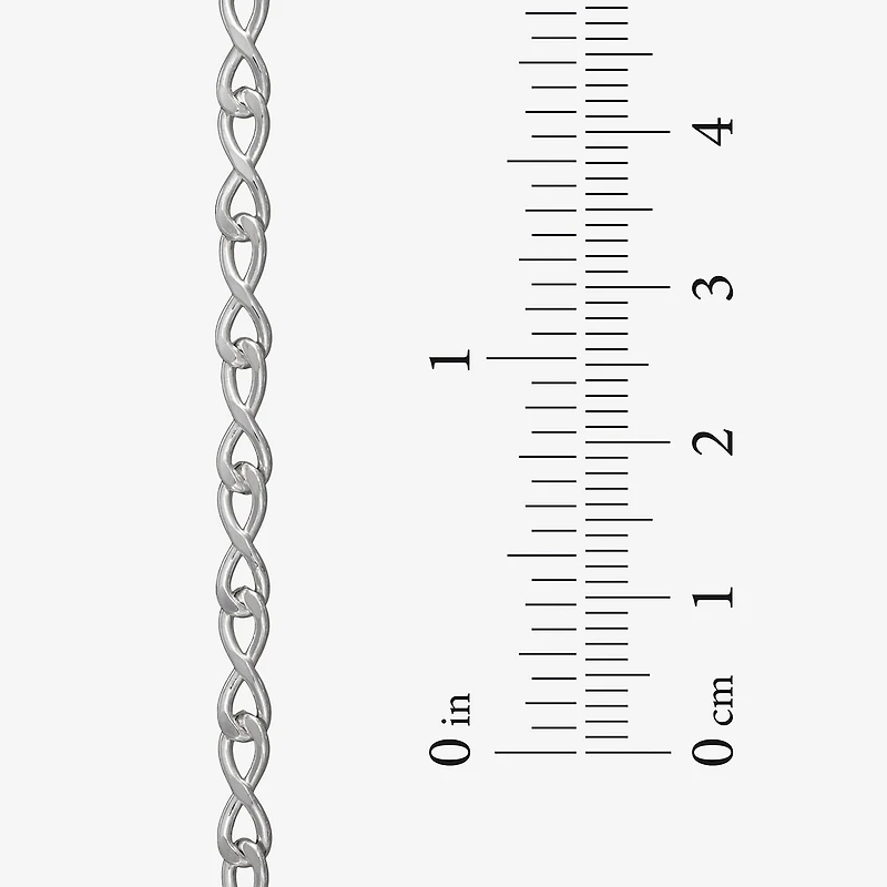 Made in Italy Womens Sterling Silver Inch Link Chain Necklace