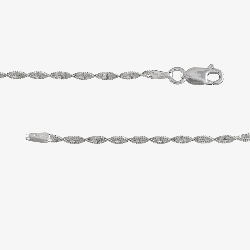 Made in Italy Womens Sterling Silver 18 Inch Herringbone Chain Necklace