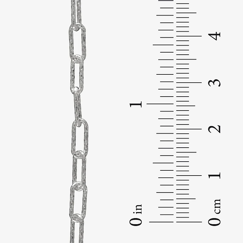 Made in Italy Womens Sterling Silver 22 Inch Paperclip Chain Necklace