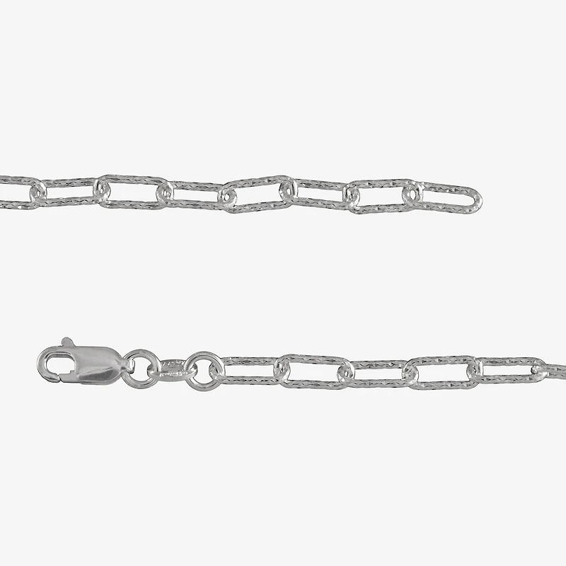 Made in Italy Womens Sterling Silver 22 Inch Paperclip Chain Necklace
