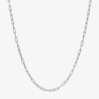 Made in Italy Womens Sterling Silver 22 Inch Paperclip Chain Necklace