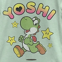 Yoshi Little & Big Kid Girls Crew Neck Short Sleeve Regular Fit Super Mario Graphic T-Shirt