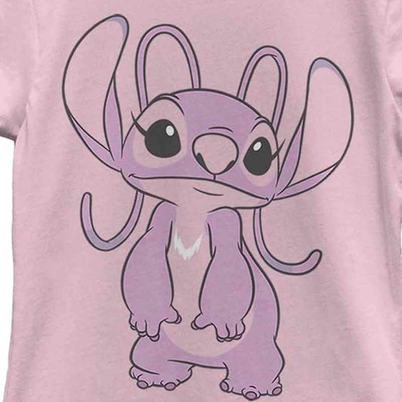 Little & Big Kid Girls Crew Neck Short Sleeve Slim Fit Lilo Stitch Graphic T-Shirt