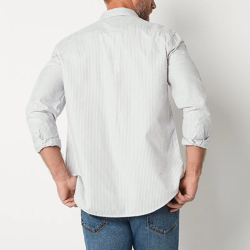 St. John's Bay Oxford Mens Long Sleeve Classic Fit Button-Down Shirt