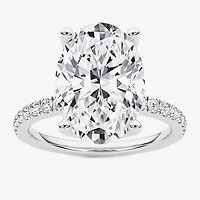 Grown Gorgeous (F / Vs2) Womens CT. T.W. Lab White Diamond 14K Gold Oval Side Stone Engagement Ring