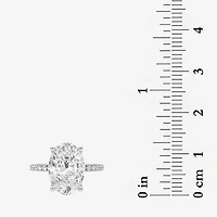 Grown Gorgeous (F / Vs2) Womens CT. T.W. Lab White Diamond 14K Gold Oval Side Stone Engagement Ring