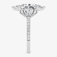 Grown Gorgeous (F / Vs2) Womens / Ct. T.W. Lab White Diamond 14K Gold Marquise Side Stone Engagement Ring