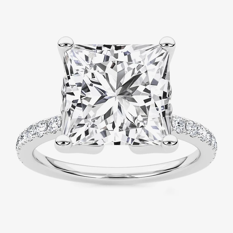 Grown Gorgeous (F / Vs2) Womens / Ct. T.W. Lab White Diamond 14K Gold Side Stone Engagement Ring