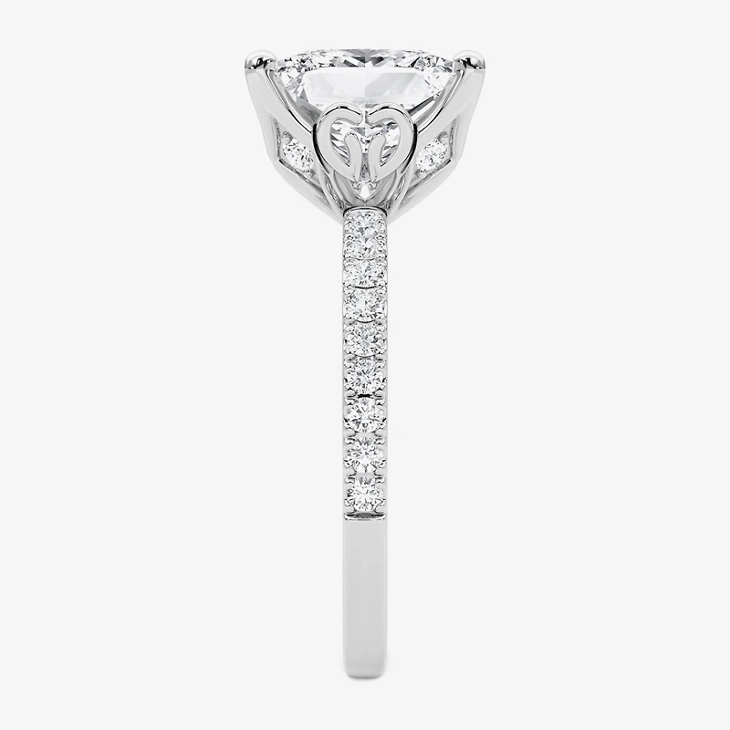Grown Gorgeous (F / Vs2) Womens / Ct. T.W. Lab White Diamond 14K Gold Side Stone Engagement Ring
