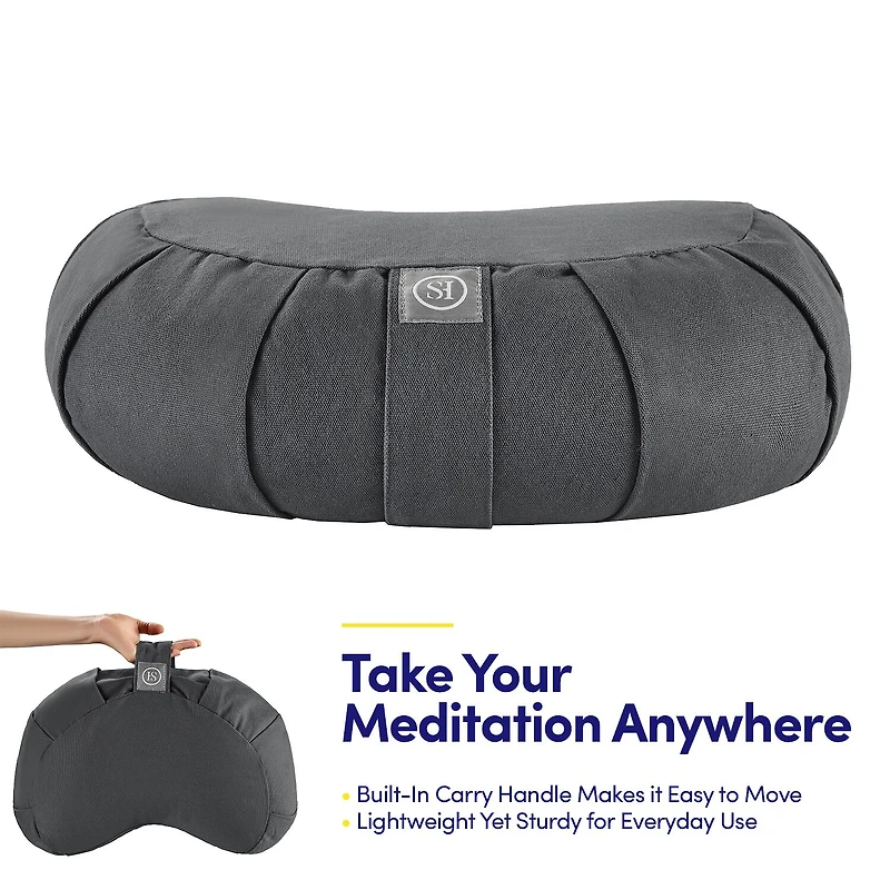 Sweet Home Collection Crescent Zafu Meditation Cushion Floor Pillow