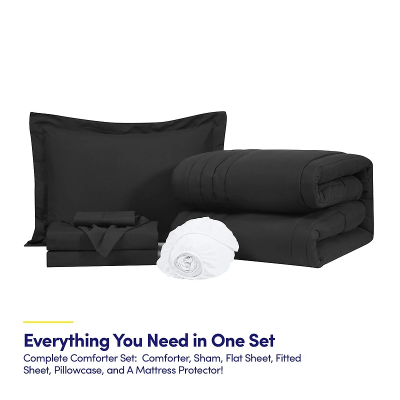 Sweet Home Collection Quilted Cozy Breathable Bedding Set Down Alternative Comforter