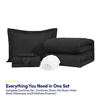 Sweet Home Collection Quilted Cozy Breathable Bedding Set Down Alternative Comforter