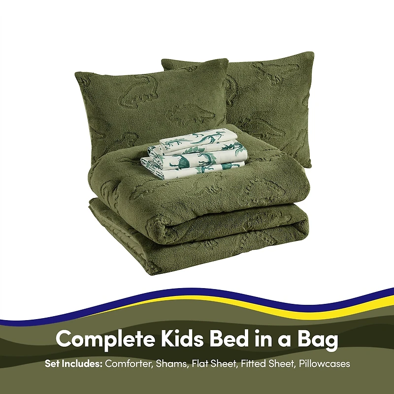 Sweet Home Collection Dino Den Cozy Kids Bedding Set Down Alternative Comforter