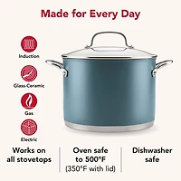 KitchenAid Color-Finished Stainless Steel 3-Ply Base 8-qt. Stockpot
