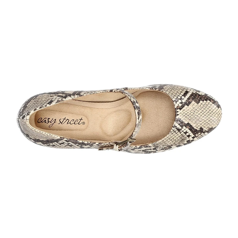 Easy Street Zest Womens Round Closed Toe Sculptural Heel Pumps