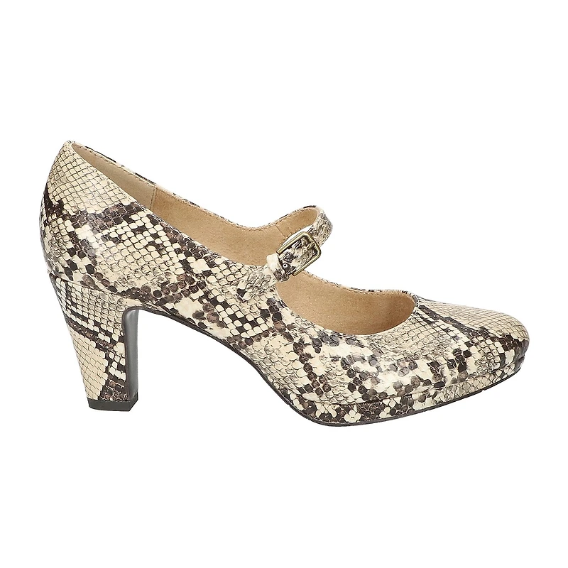 Easy Street Zest Womens Round Closed Toe Sculptural Heel Pumps