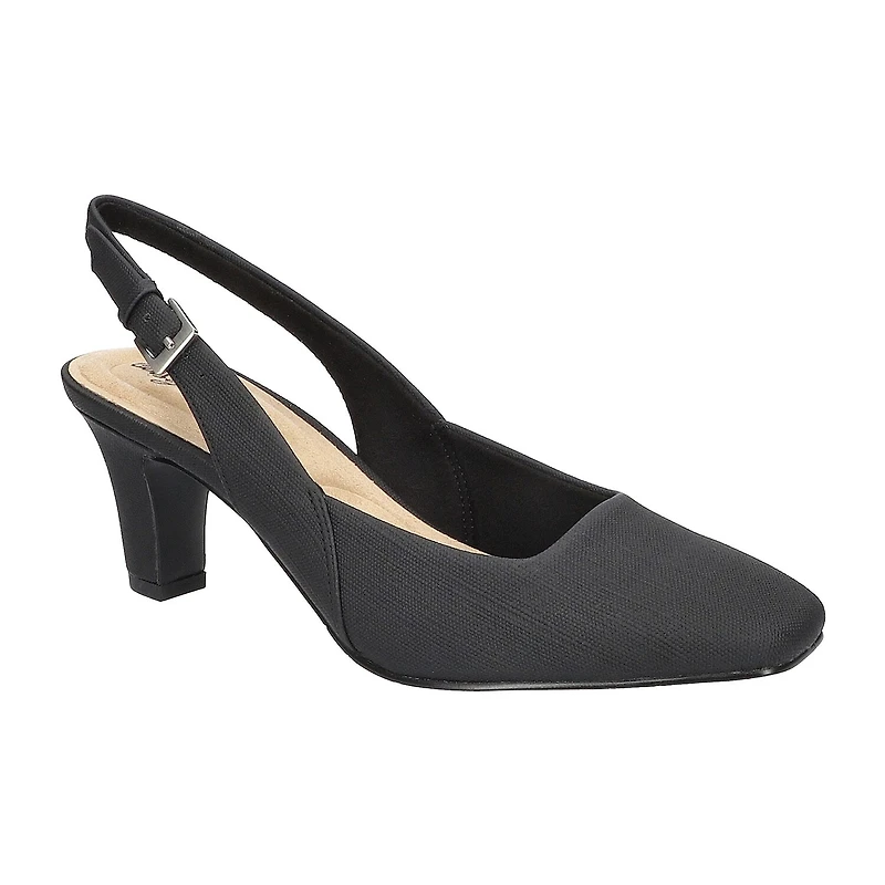 Easy Street Ritsa Womens Square Closed Toe Chunky Heel Pumps