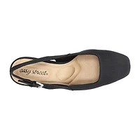Easy Street Ritsa Womens Square Closed Toe Chunky Heel Pumps
