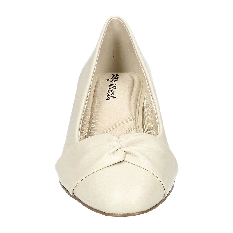 Easy Street Lyanna Womens Almond Closed Toe Block Heel Pumps
