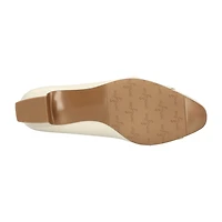 Easy Street Lyanna Womens Almond Closed Toe Block Heel Pumps
