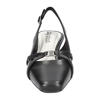 Easy Street Ridley Womens Square Closed Toe Sculptural Heel Pumps