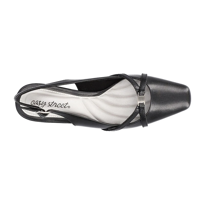 Easy Street Ridley Womens Square Closed Toe Sculptural Heel Pumps