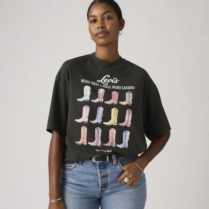 Levi's® Womens Crew Neck Elbow Sleeve T-Shirt