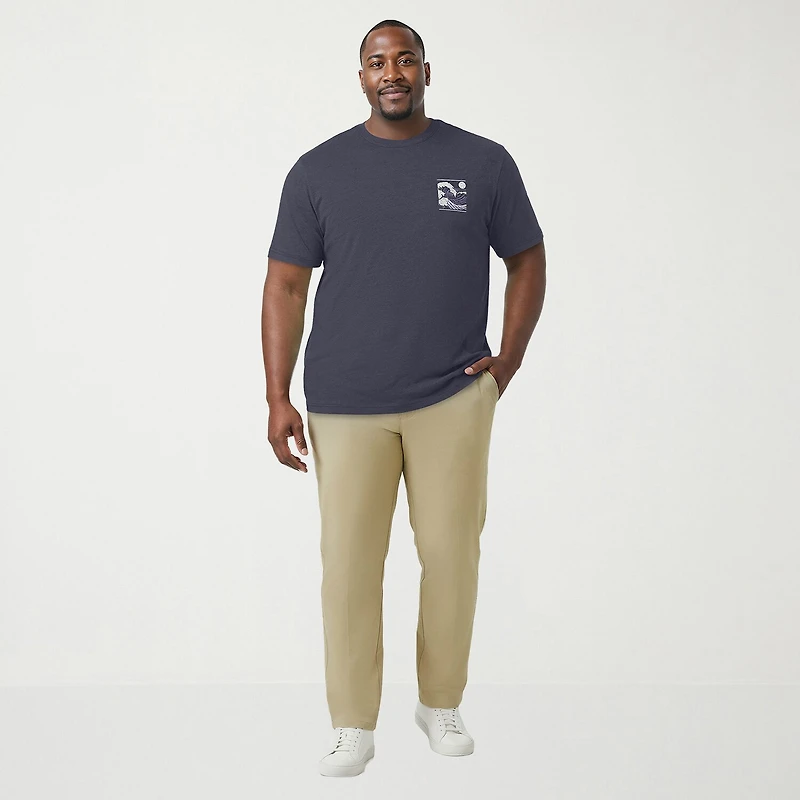 IZOD Saltwater Mens Crew Neck Short Sleeve Classic Fit Big and Tall Graphic T-Shirt