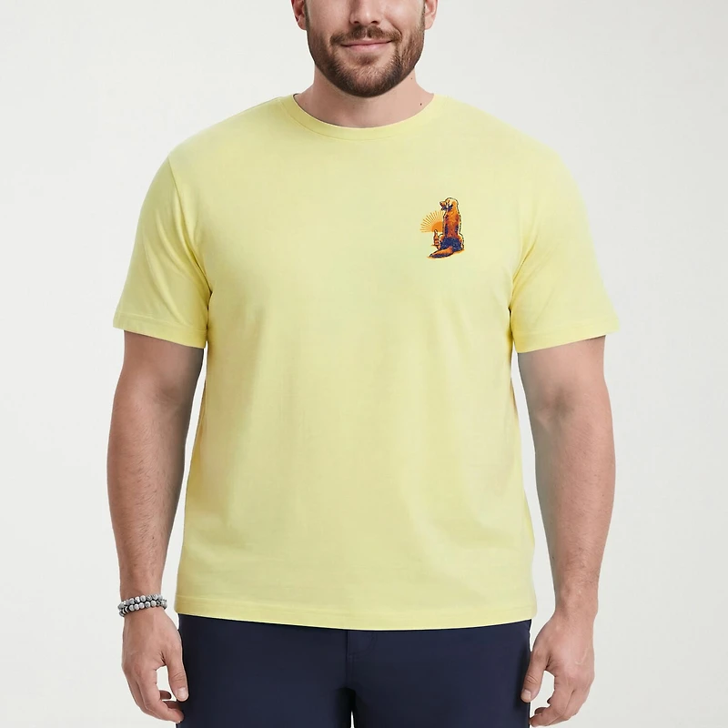 IZOD Saltwater Mens Crew Neck Short Sleeve Classic Fit Big and Tall Graphic T-Shirt