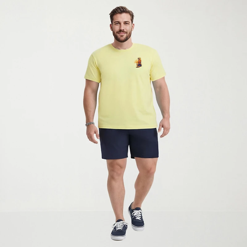 IZOD Saltwater Mens Crew Neck Short Sleeve Classic Fit Big and Tall Graphic T-Shirt