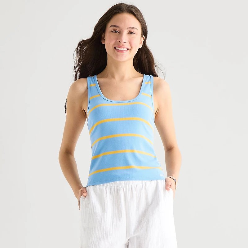 Hurley Womens Juniors Scoop Neck Sleeveless Tank Top