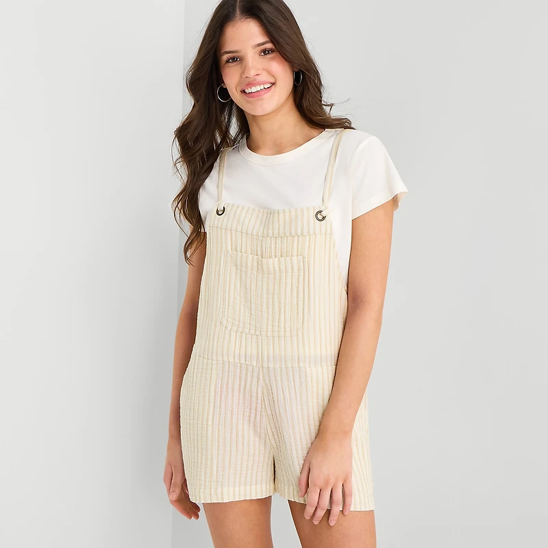 Arizona Sleeveless Womens Shortalls Juniors
