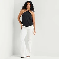 Bold Elements Womens Halter Neck Sleeveless Satin Blouse